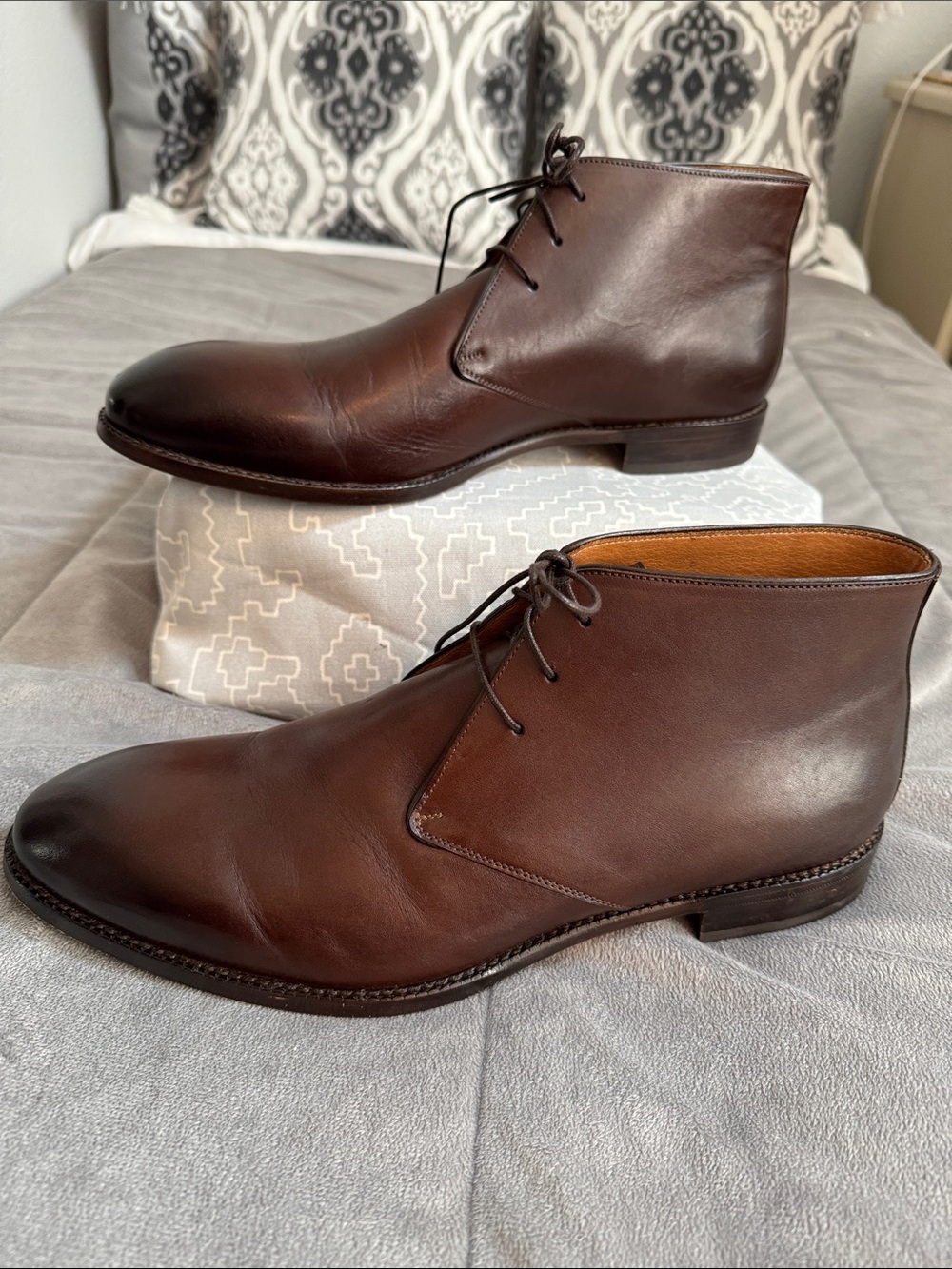 Beckett Simonon Dark Brown Leather dress formal Chukka Boots Sz 14